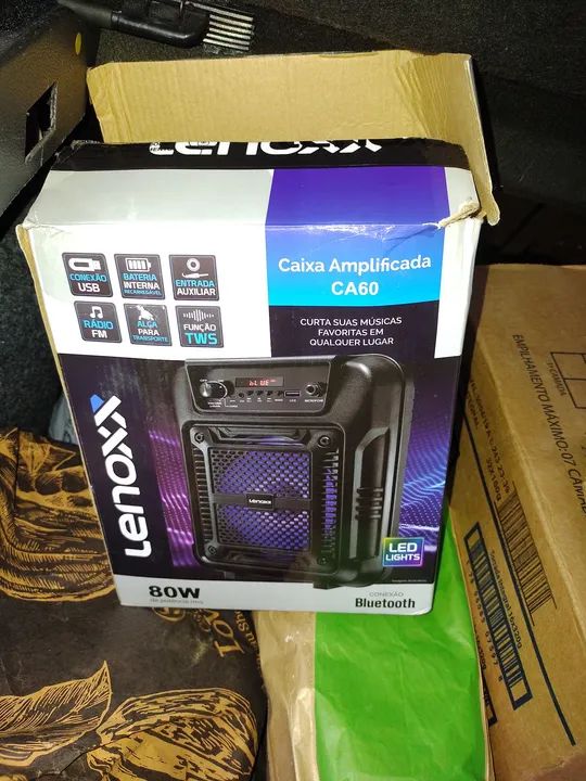 Caixa de som portátil Lenoxx 80w - Foto 5