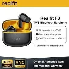 Realfit-F3 ANC Cancelamento de Ruído Ativo Auriculares Bluetooth, ENC, Chamada, HIFI, Esté