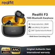 Realfit-F3 ANC Cancelamento de Ruído Ativo Auriculares Bluetooth, ENC, Chamada, HIFI, Esté