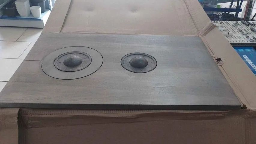 Chapa fogão a lenha 49x79 2bocas polida - Foto 2