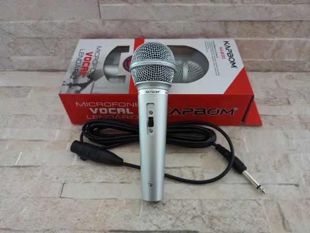 Microfone Com Fio Dinâmico Karaokê KA-M303 Kapbom - Foto 3