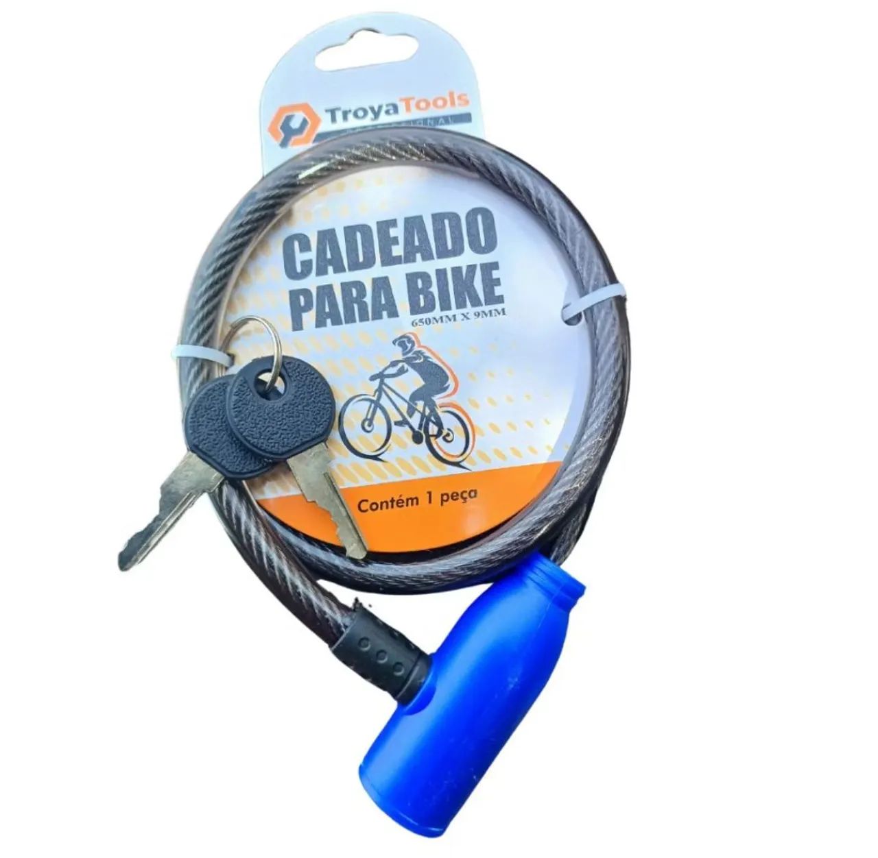 Corrente Cadeado para bicicleta bike capacete de moto com chave reserva - Foto 6