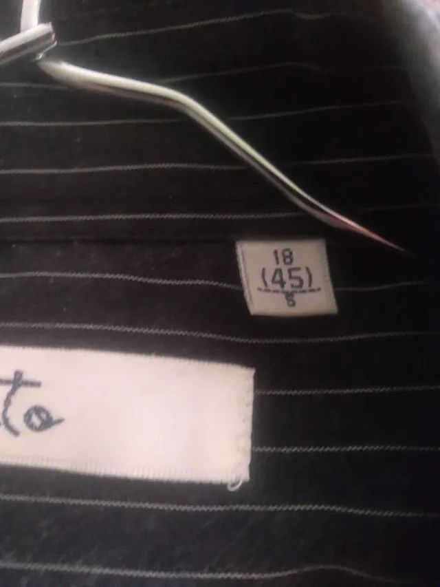 Camisa algodão da TTANTO, 5, preta modelo risca de giz - Foto 2
