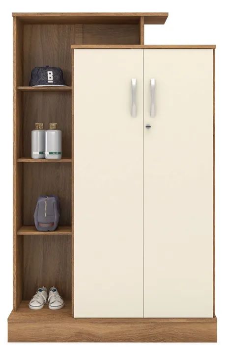 ARMÁRIO MULTIUSO COM CHAVE 2 PORTAS E PRATELEIRAS LATERAIS - Foto 3