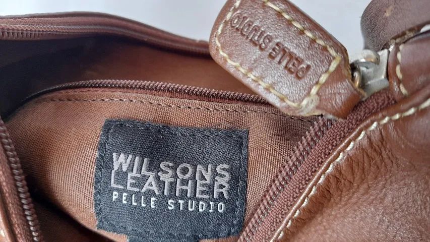 bolsa de couro wilsons leather pelle studio marron. Couro macio - Foto 3