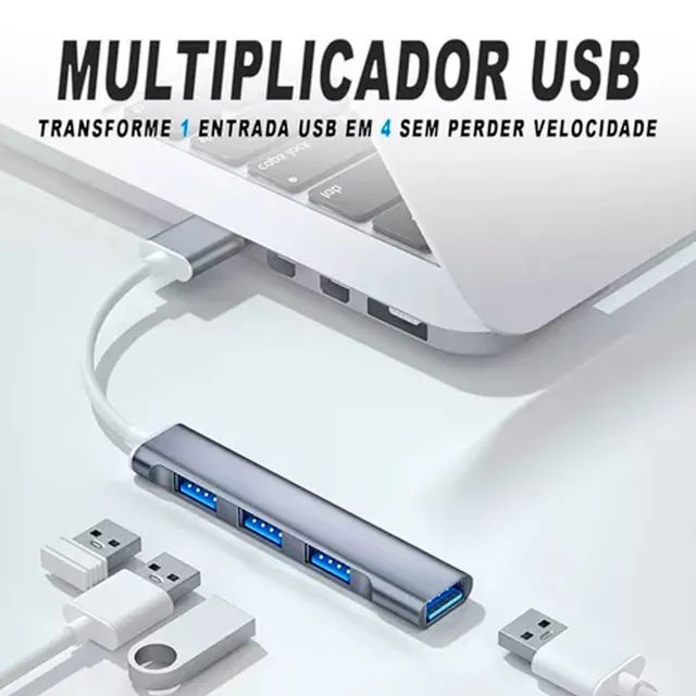 Hub Usb 3.0 4 Portas 5 Gbps Super Rapido Mouse Teclado Hd - Foto 5