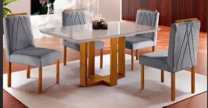 Mesa de jantar 100% madeira 4 lugares 130x90