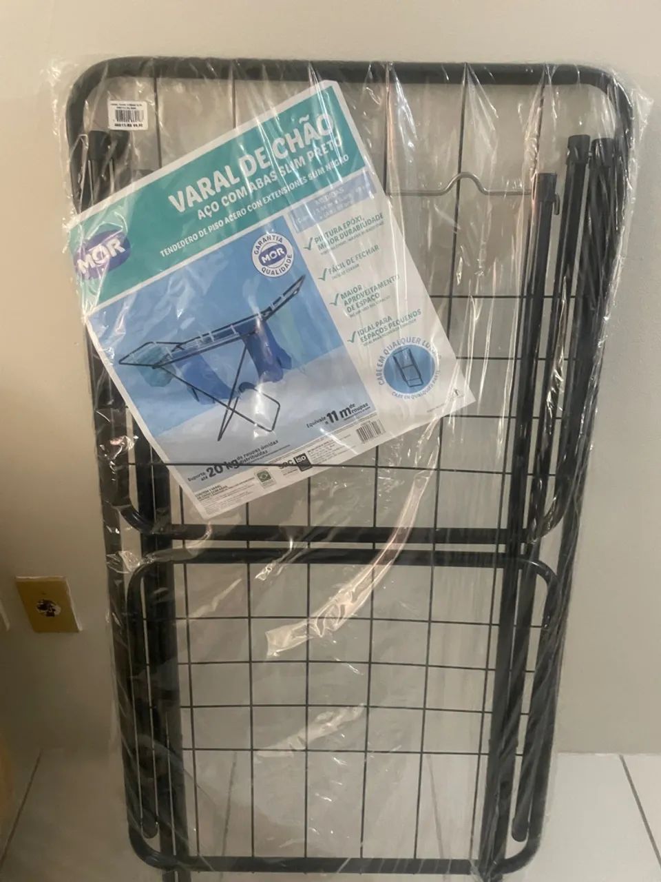 Varal de Chão Mor Slim Preto