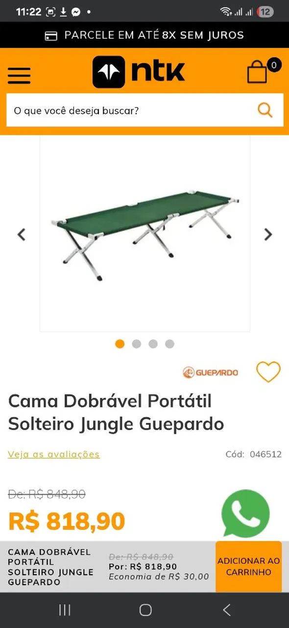 Cama dobravél portátil solteiro Jungle Guepardo - Foto 2