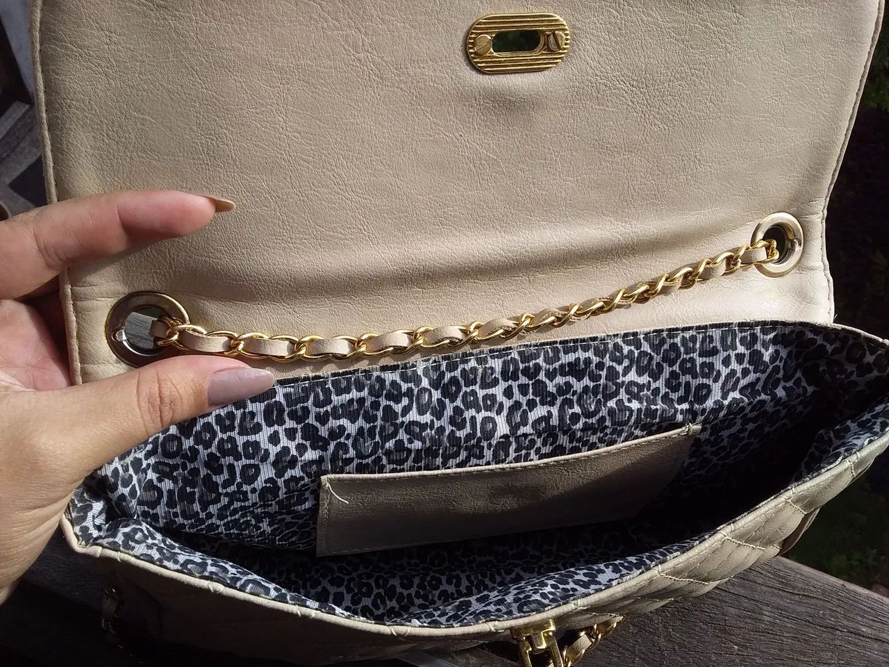 Bolsa feminina de ombro bege - Foto 6