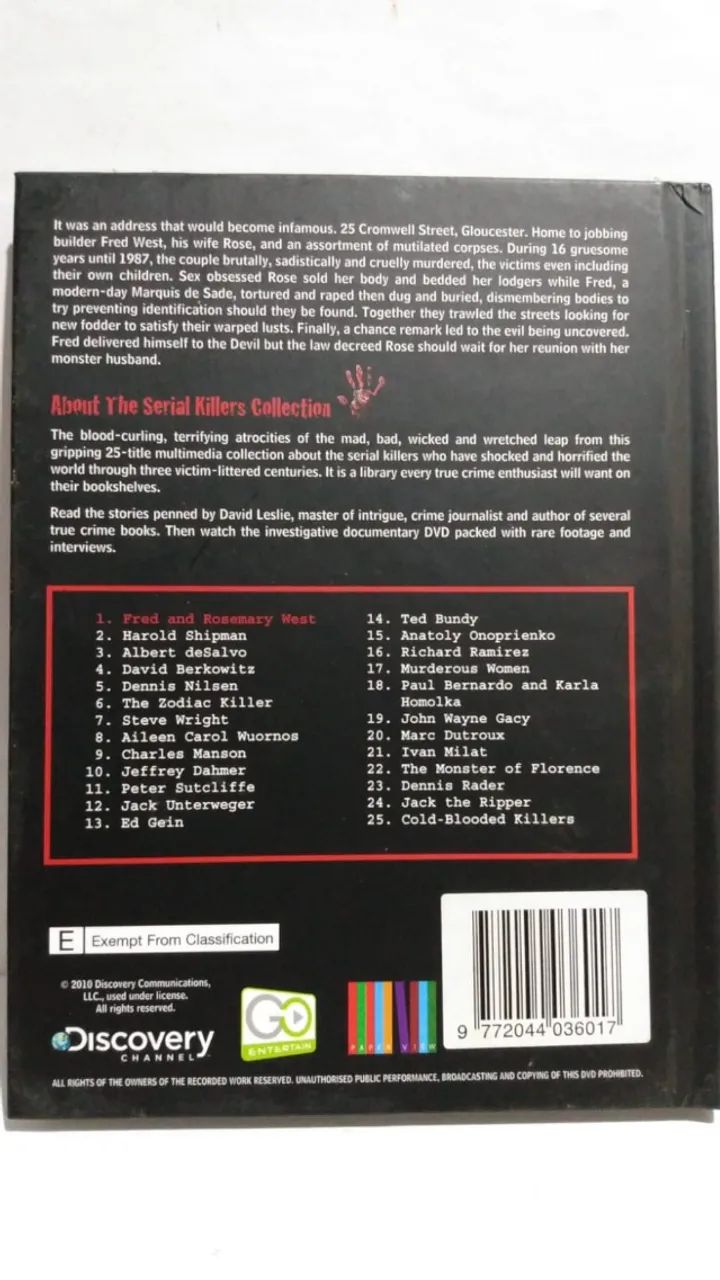 Coleção importada Serial Killers Livro mais DVD em inglês super rara. - Foto 5