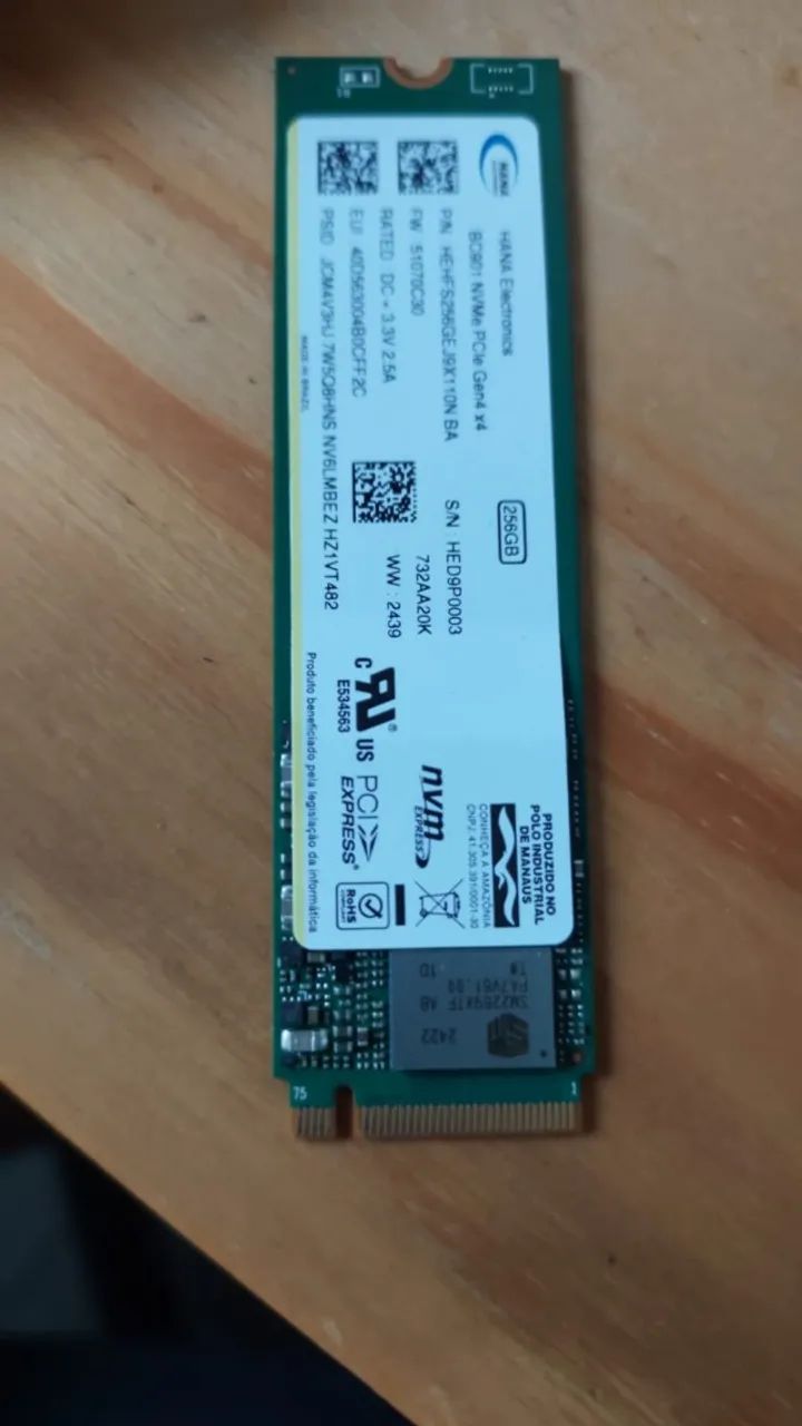 SSD NVMe PCIe Gen4 x 4  256GB Hana Eletronics - Foto 4