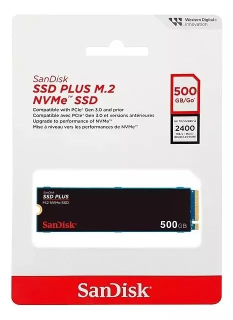 SSD 500GB Nmve Sandisk plus SDSSDA3N-500G-G26 m2 - Novo com garantia - Nexo Store