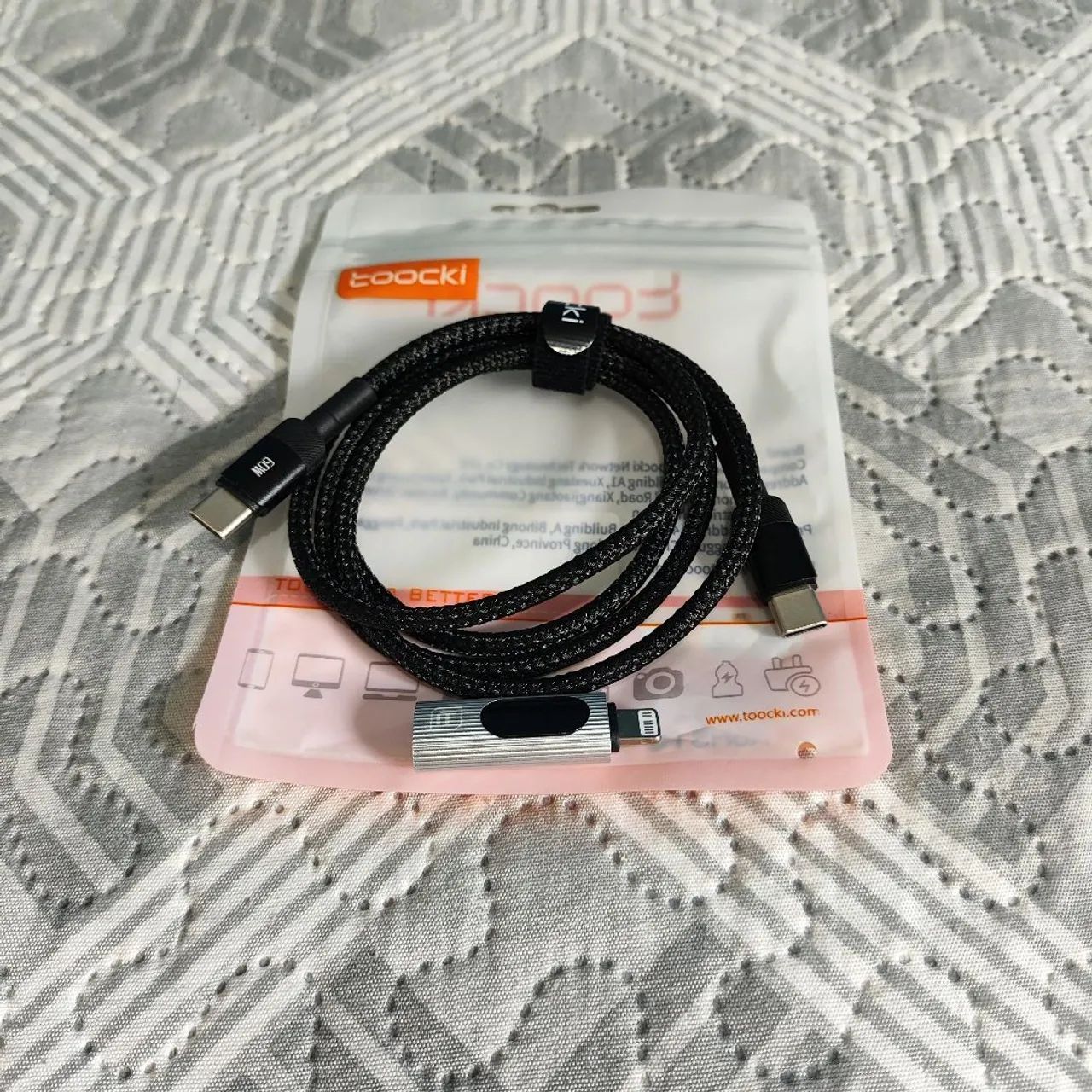 Adaptador OTG Tipo C para Lightning com Display + Cabo Tipo C - Foto 5