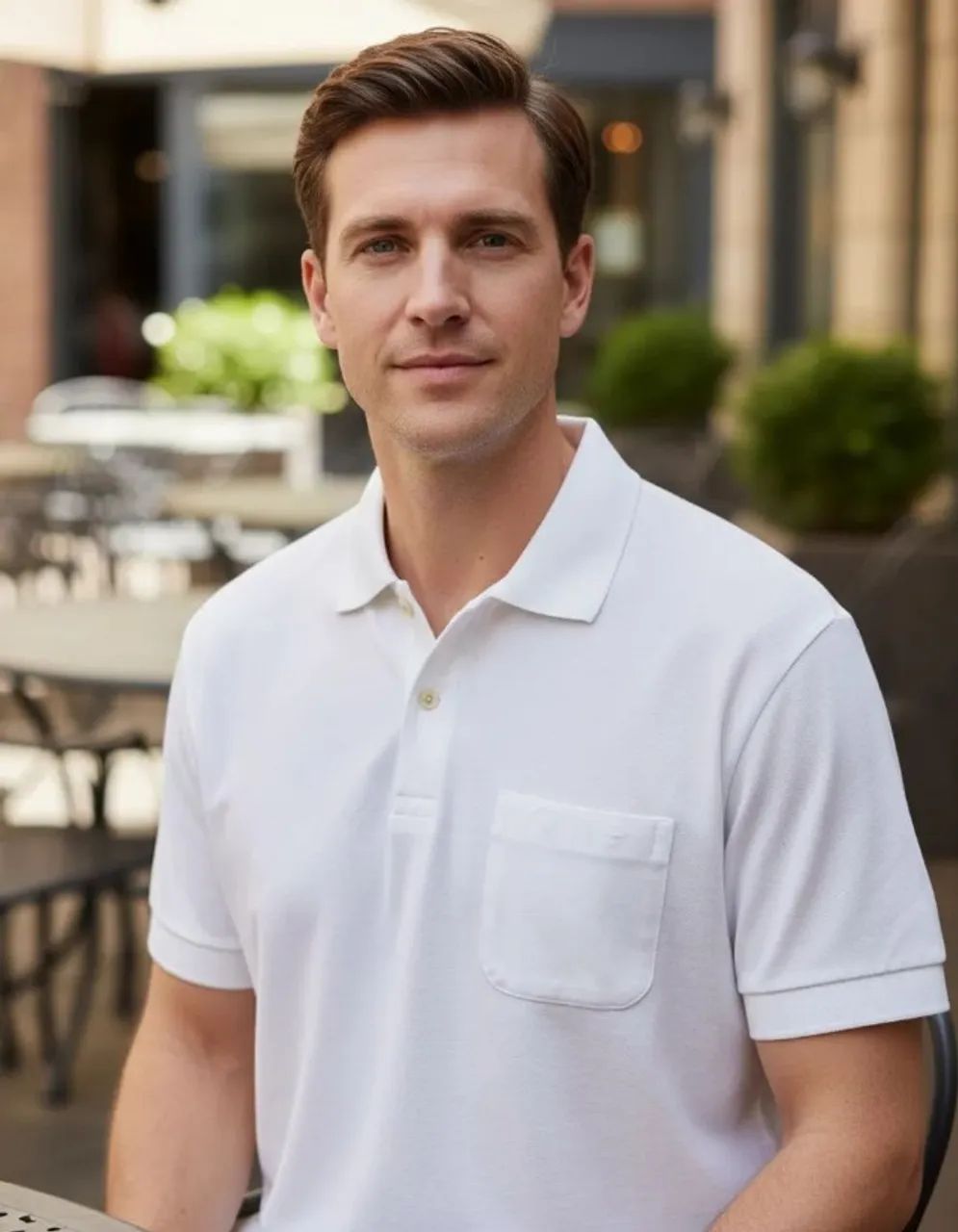 camisa polo masculina branca tamanho m - pool original - Foto 5