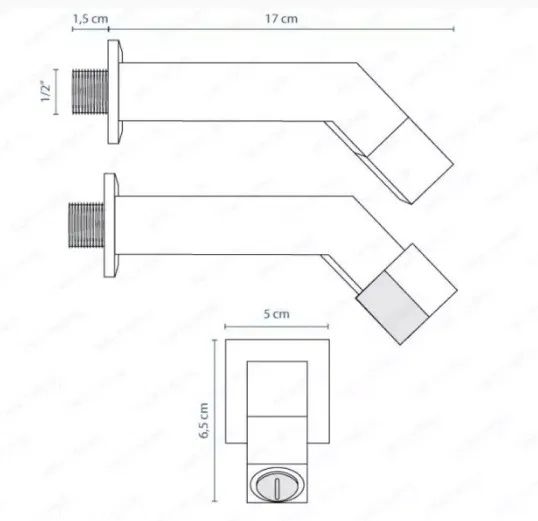 Torneira de parede para banheiro modelo TB100 Nera Níquel - Foto 2