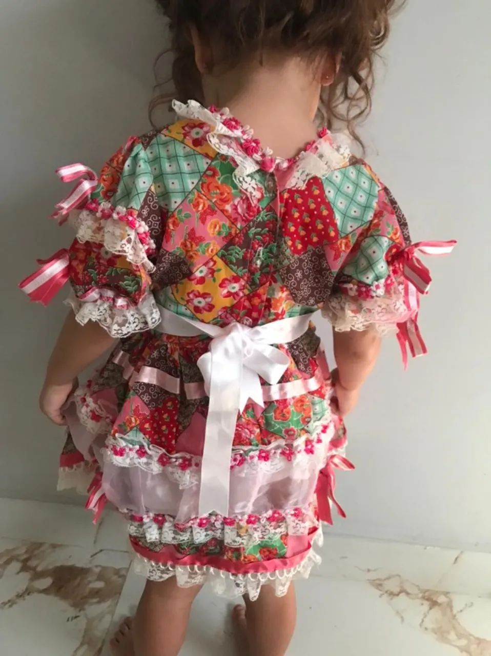 Vestido infantil junino 1 a 2 anos - Foto 4