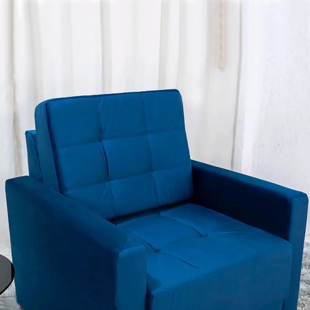 Poltrona Decorativa Veludo Azul rf87 - Foto 2