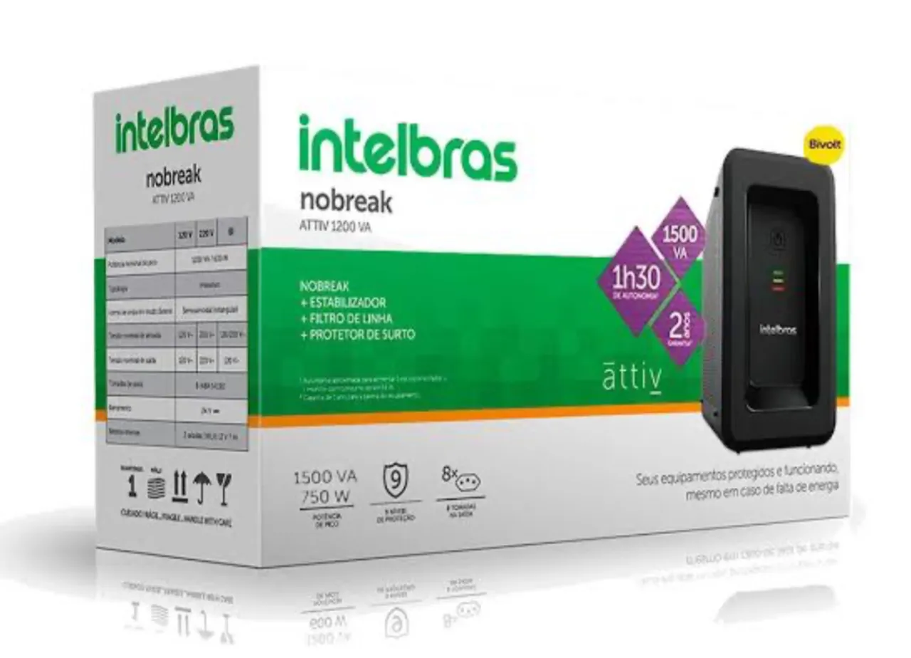 Nobreak Intelbras Attiv 1200VA - Proteção e Estabilidade