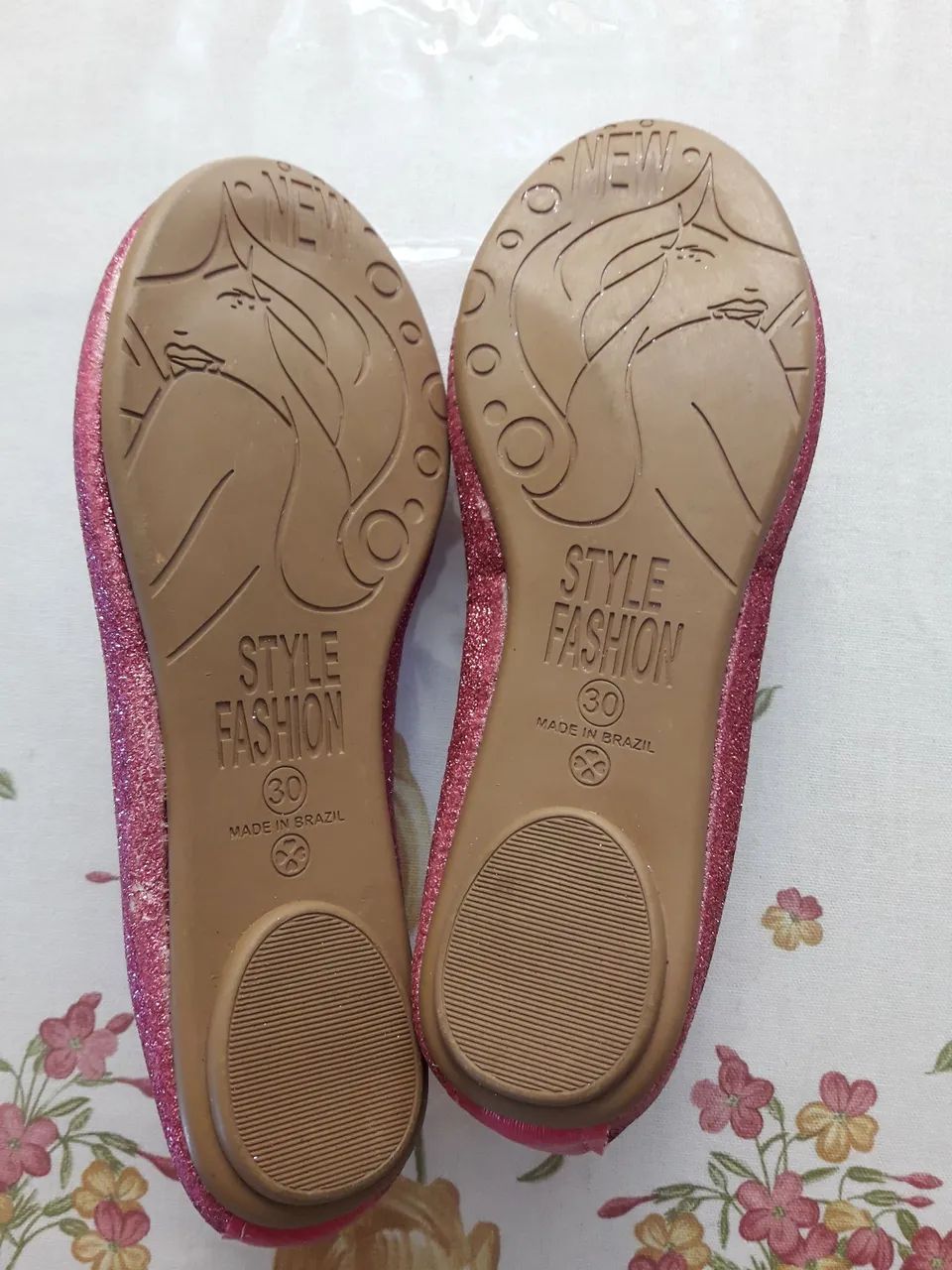 Sapatilha Rosa Glitter Infantil - Foto 2