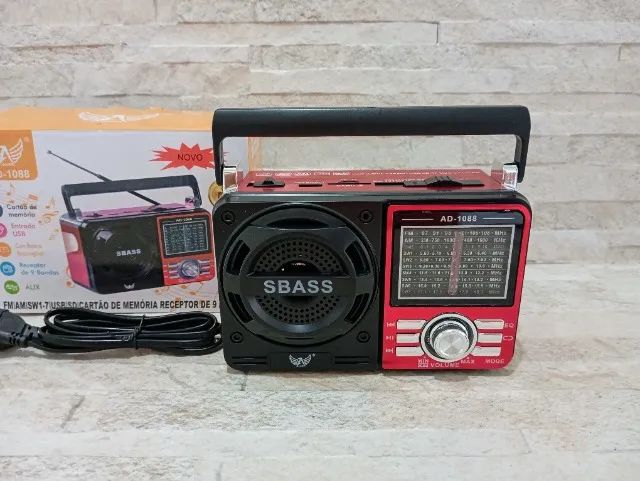 Rádio Retrô Bluetooth Portátil Mp3 Cartão Sd Pen Drive Am Fm - Foto 5
