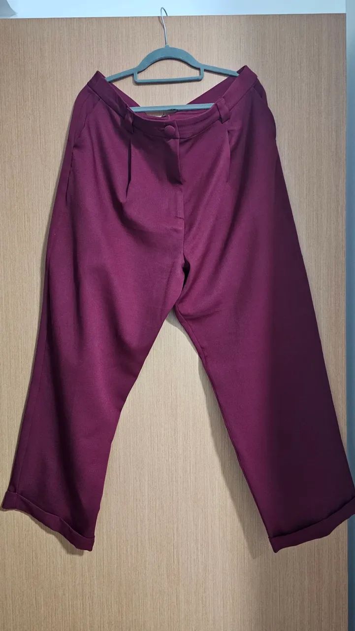 Calça alfaiataria bordô/vinho AMARO - Foto 5