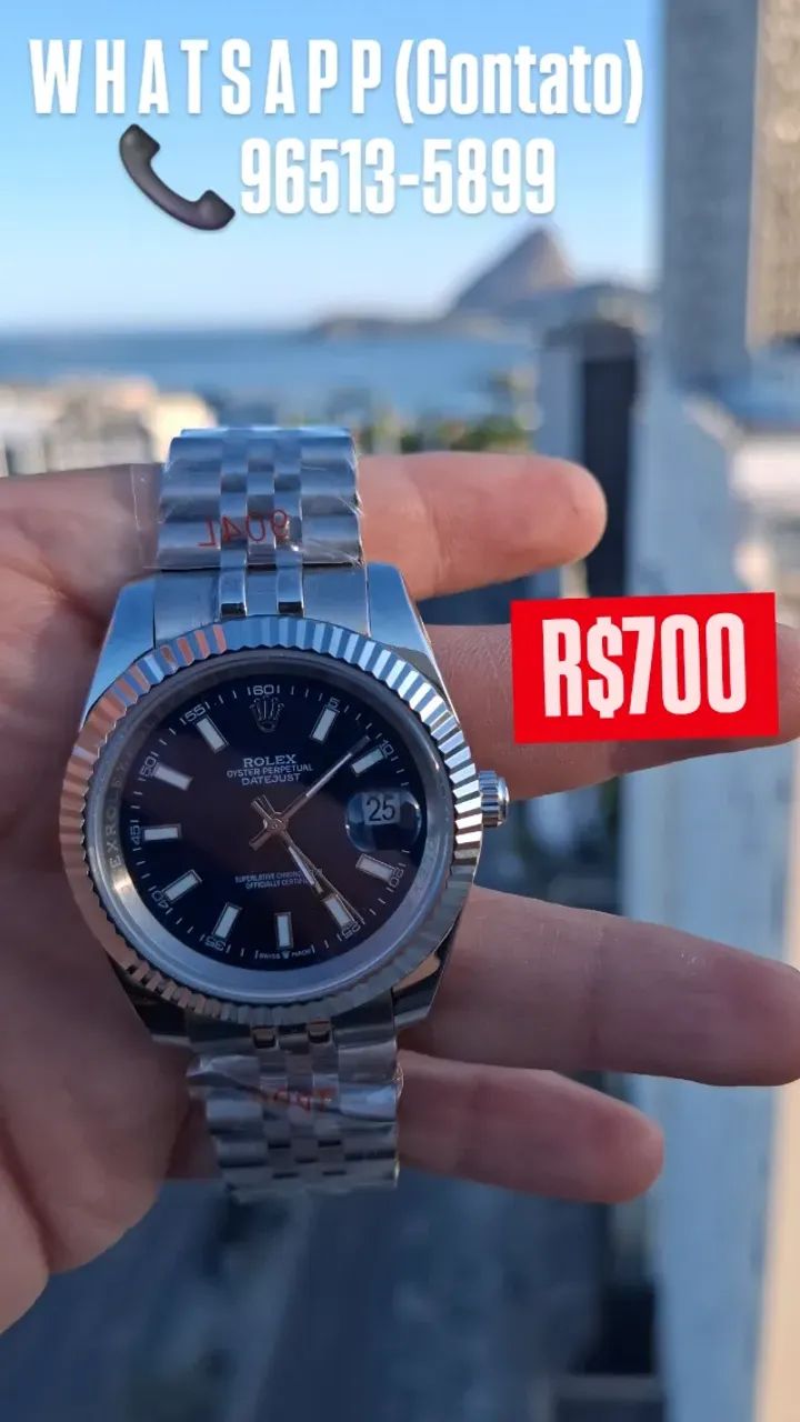 Relógio ROLEX Datejust Automático - Mostrador Azul Pulseira Jubileu