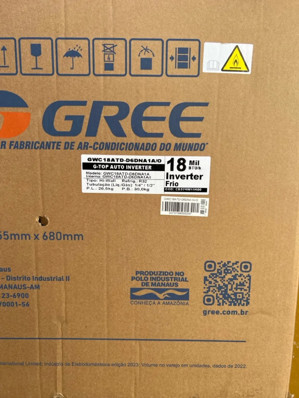 Ar Condicionado Gree Inverter 18.000 BTUs Frio