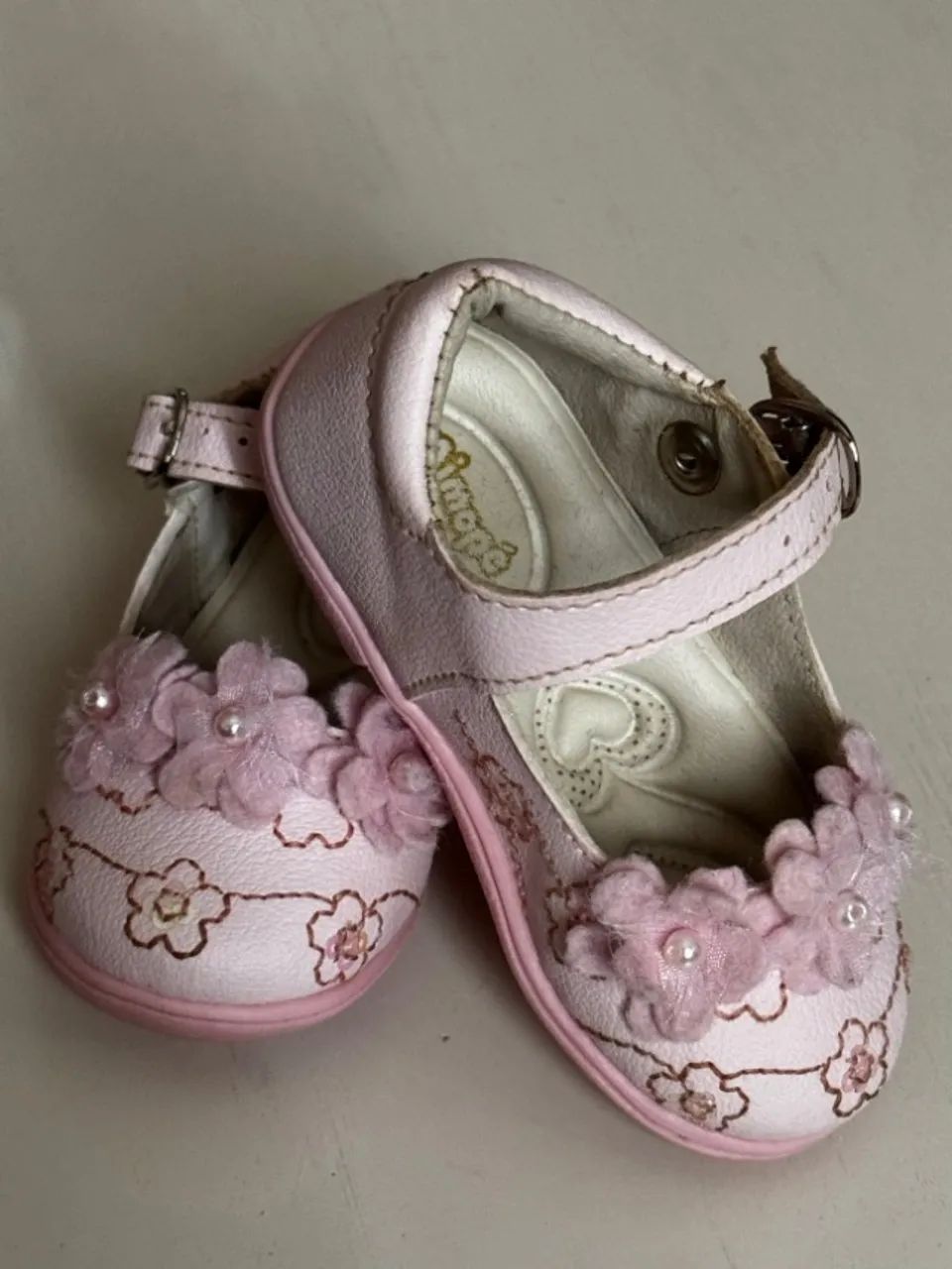 sapato feninino tam 17 bebe com detalhes cor rosa - Foto 2