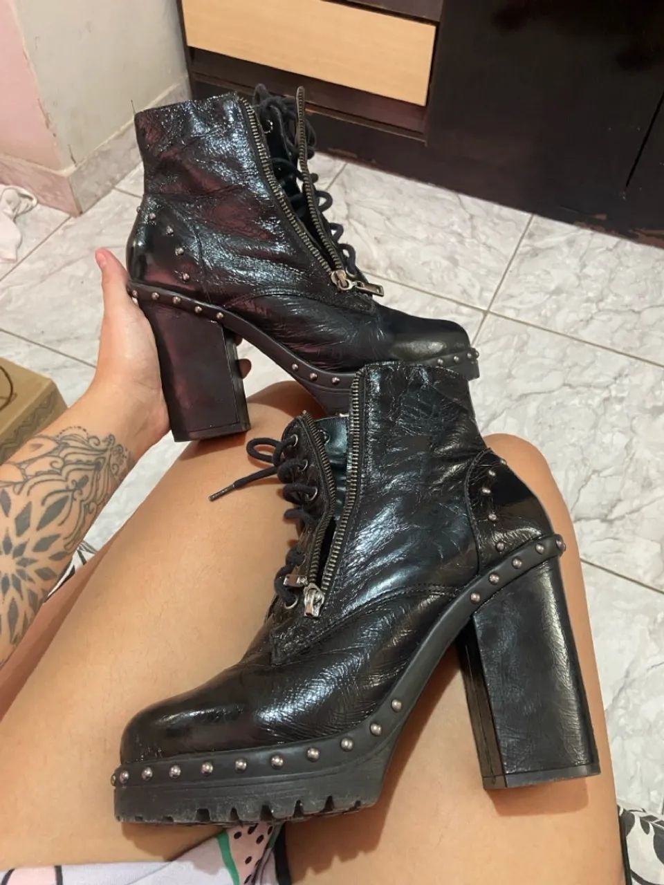 Bota de couro Constance TAM 39