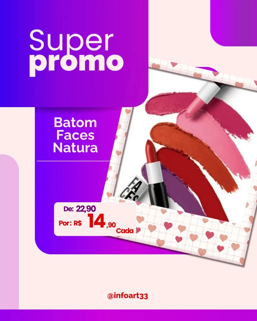 Batom Faces Natura - Super Promoção!