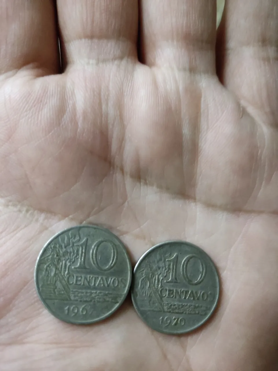 Moeda 10 Centavos Brasil 1967 e 1970