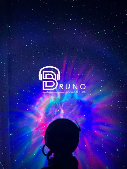 Projetor De Luz Noturna Galáxia Astronauta Luminaria Estrela - Foto 5