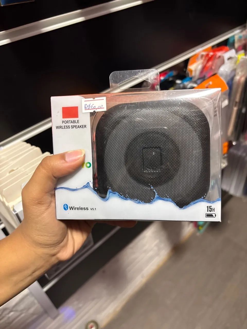 Caixa de som portátil Bluetooth Preta - Foto 5