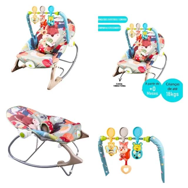 NOVAS-Cadeirinha de Balanço/Cadeirinha de Descanso Vibra/Toca- Ate 18 KG-Na CAIXA