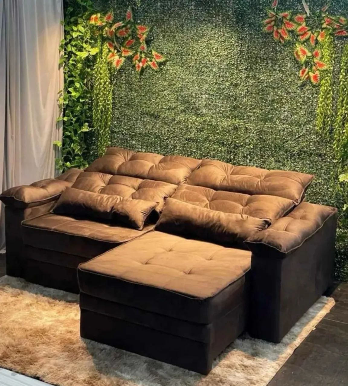 Sofá Modular Marrom Confortável e Elegante 2,20 MTS 