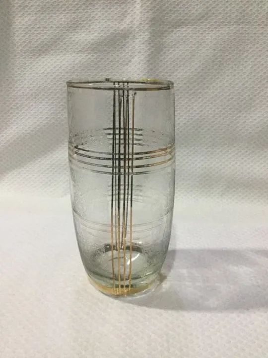 Copo Long Drink Cristal Com Dourado Anos 50 Vintage - Foto 4