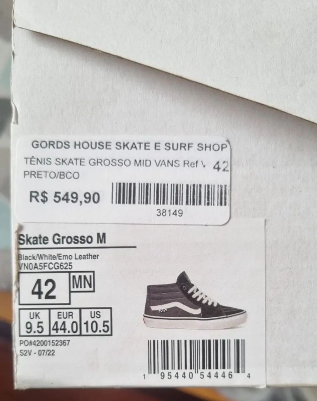 Tênis Vans Modelo skate Grosso Black / White - Foto 5
