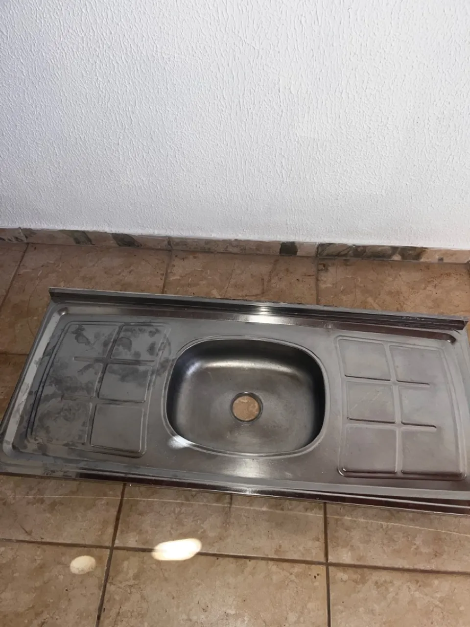 Pia de inox com cuba - 1,20m x 53cm - pronta pra uso