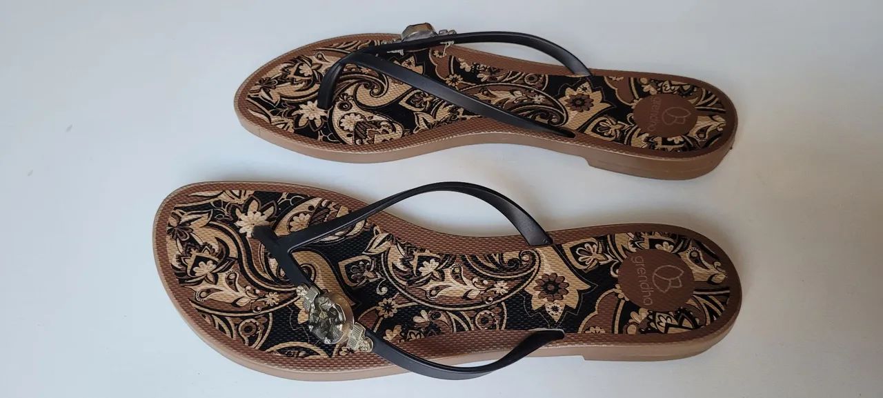 Rasteirinha marrom Feminina Grendha tam 38