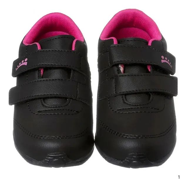 Tenis Infantil Menina Orto-passo Preto C Rosa n30 Calçados