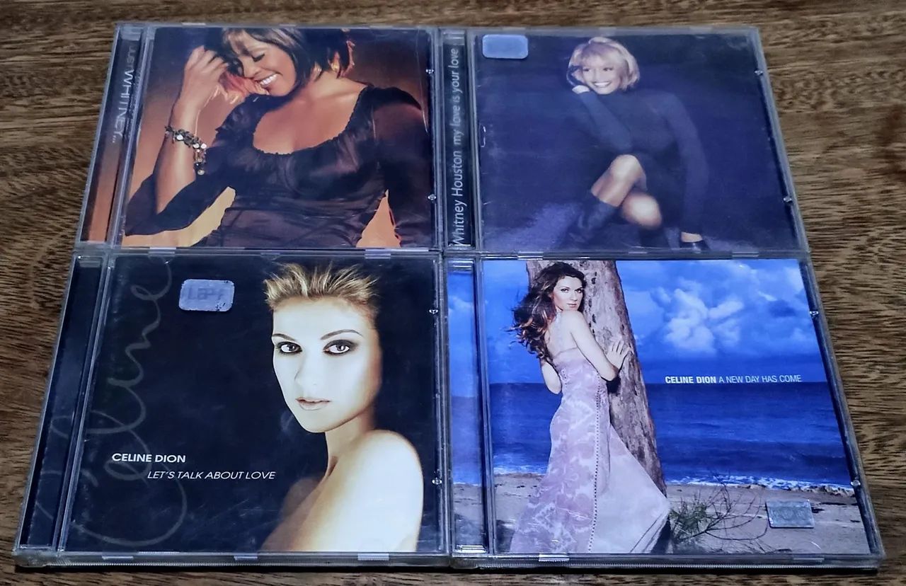4 CDs de Celine Dion e Whitney Houston