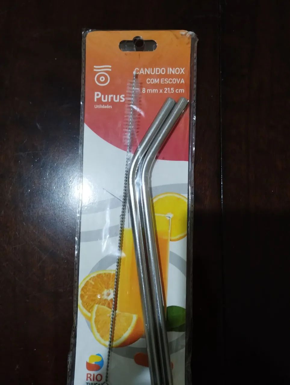 Canudo Inox Reutilizável com Escova - Purus