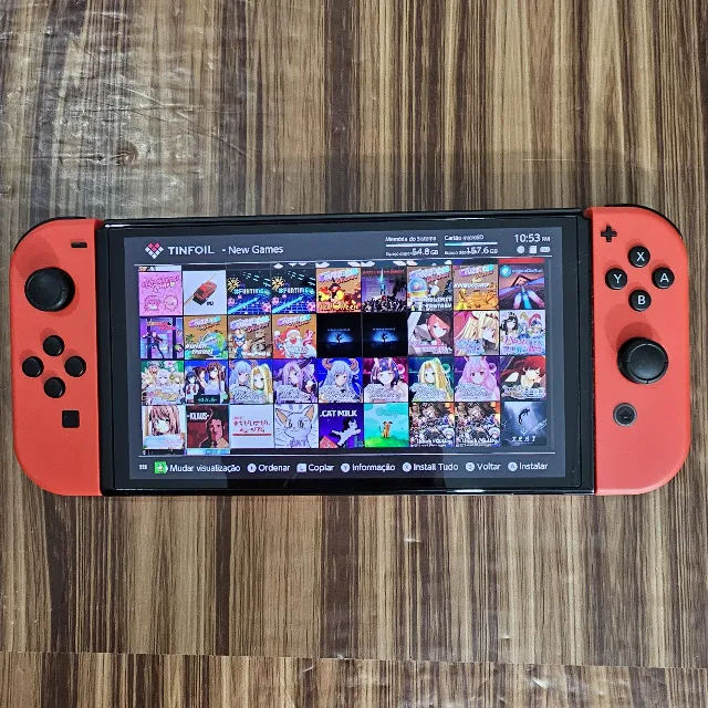 Console Nintendo Switch Oled Versão Mario Desbloqueado 64GB+256GB