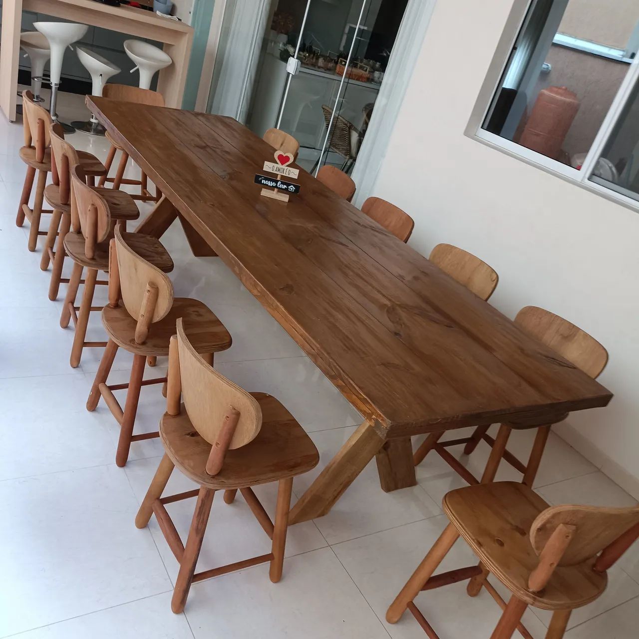 Mesa nova rústica para área de churrasco para área gourmet - Foto 4