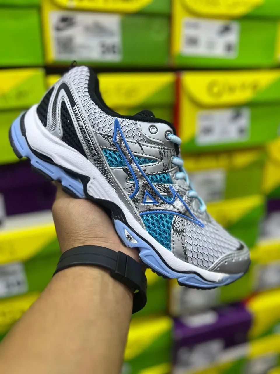 Tênis Mizuno Wave Nirvana 3 - Cinza/Azul
