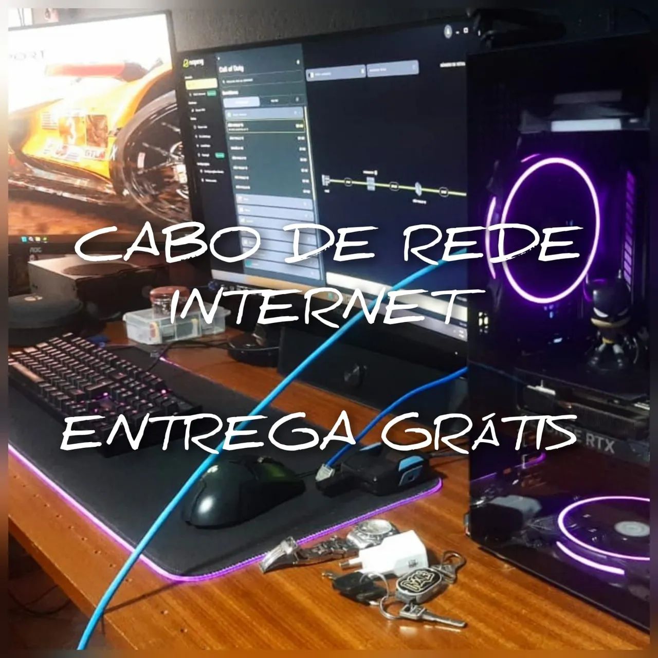 Cabo de rede Internet CAT6 e CAT.5e 100% cobre 3m,5m,10m,15m,20m,25m,30m,40m,50m ORIGINAL 