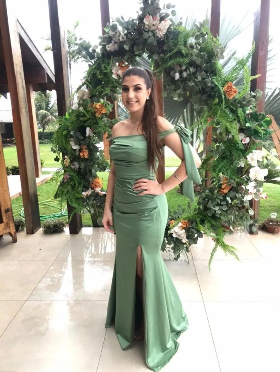 Vestido Madrinha Verde Oliva 