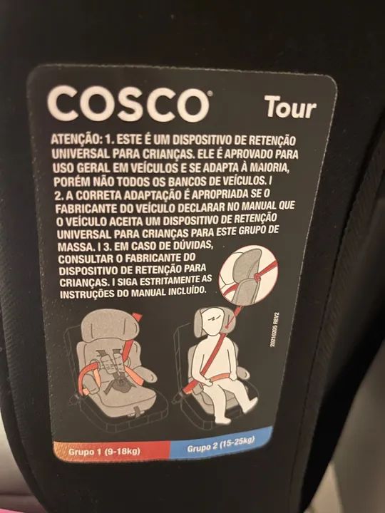 Cadeirinha cosco tour rosa e cinza parcelo em até 12x c/ juros  - Foto 5