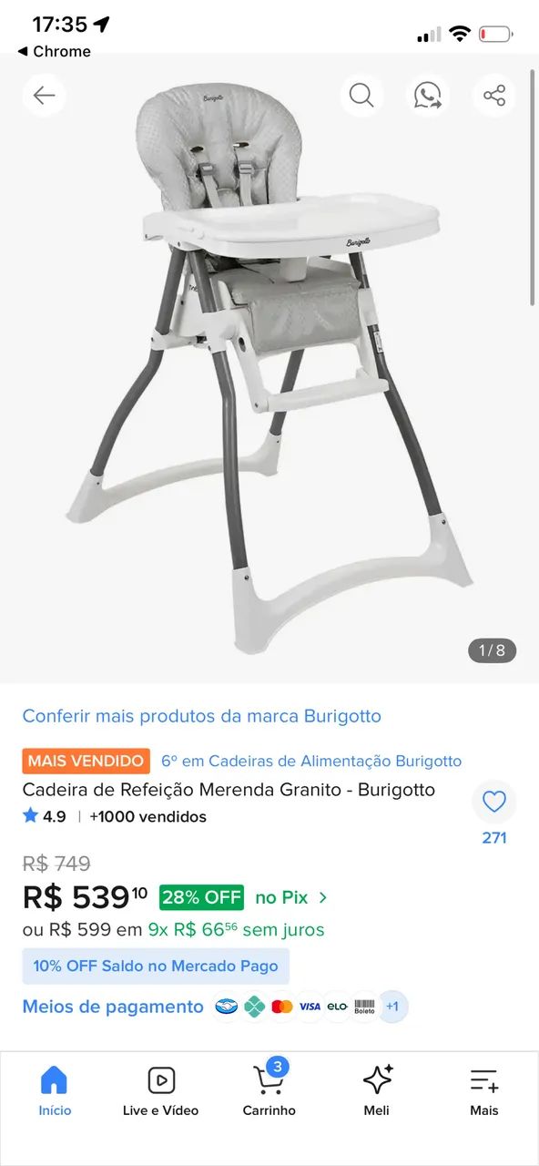 Cadeira de alimentação Burigotto - Foto 4